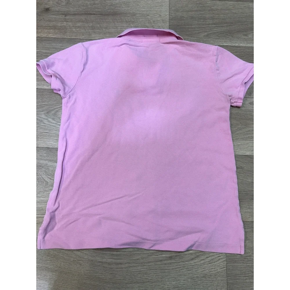 Ralph Lauren Kids Pink Classic Fit Cotton Mesh Polo Shirt Size S Pony Logo